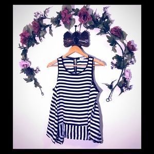 Monteau | Striped Peplum Top